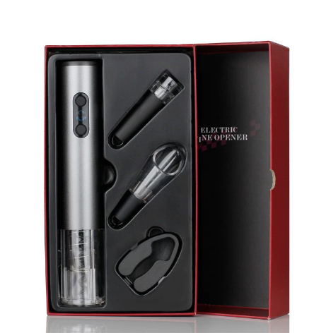 Electric Wine Opener Set - 4-Piece Gift Set