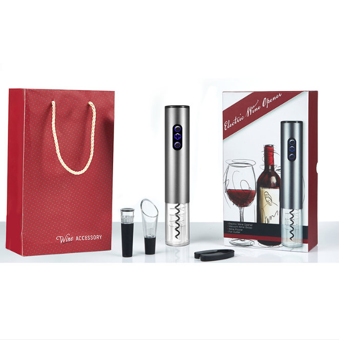 Electric Wine Opener Set - 4-Piece Gift Set